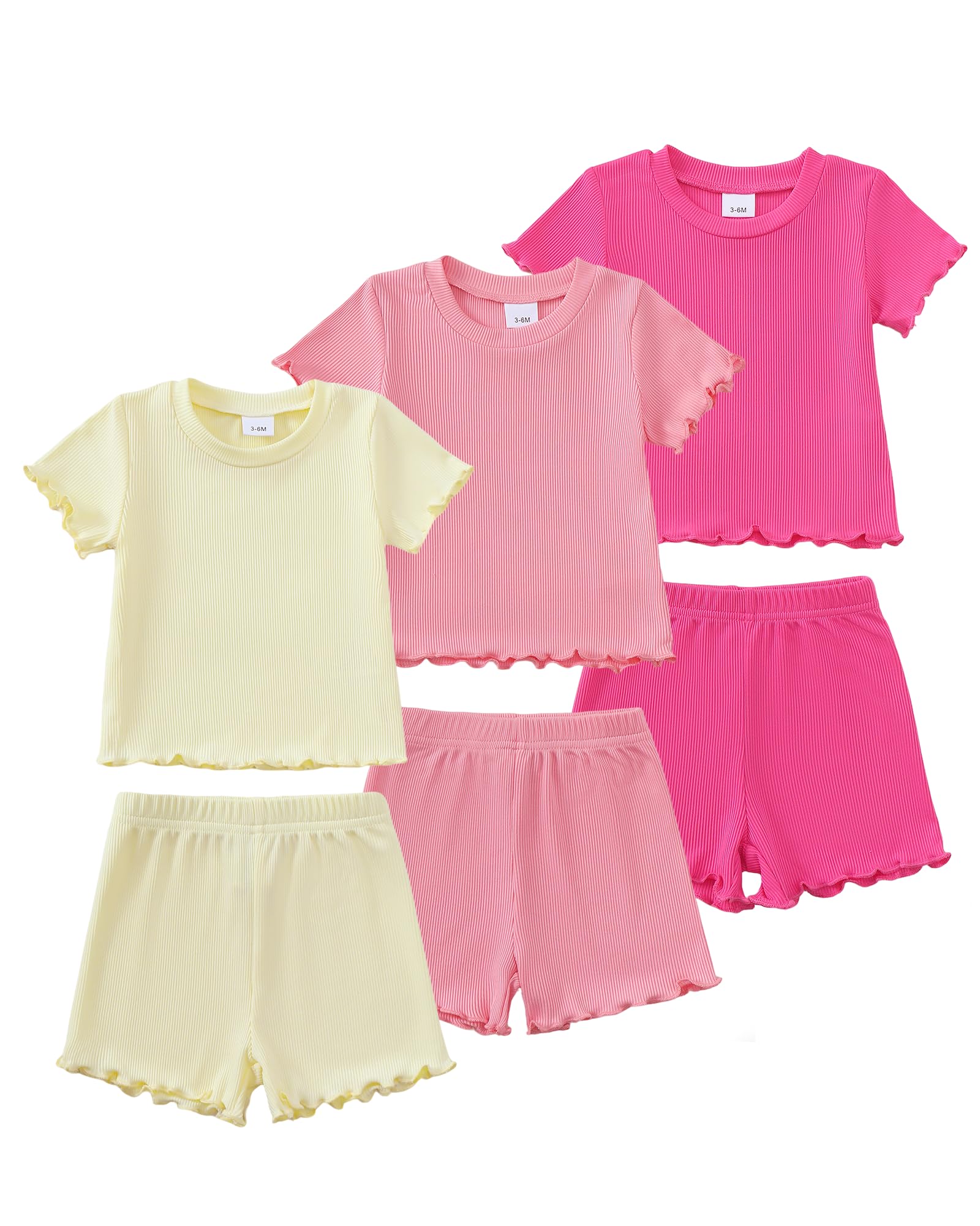 Toddler Baby Girl Boy Summer Clothes Outfits Casual Summer Short Sleeves Tops Shorts Cute Outfits Set 3M-3T