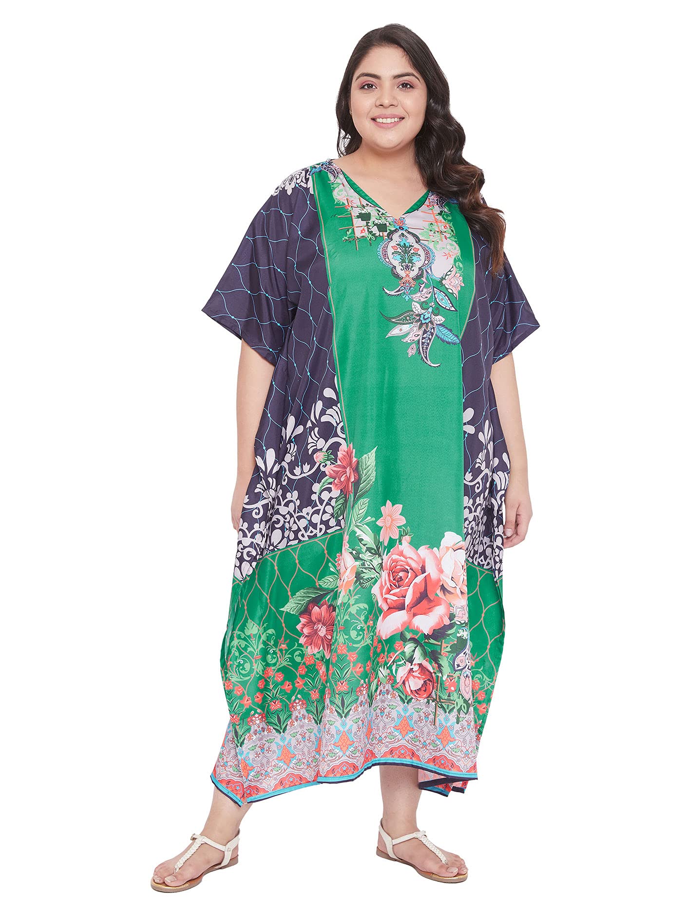 Women Kaftan Plus Size Polyester Summer Lightweight Caftan Swimsuit Cover Ups Maxi African Mumu Lounge House Dress