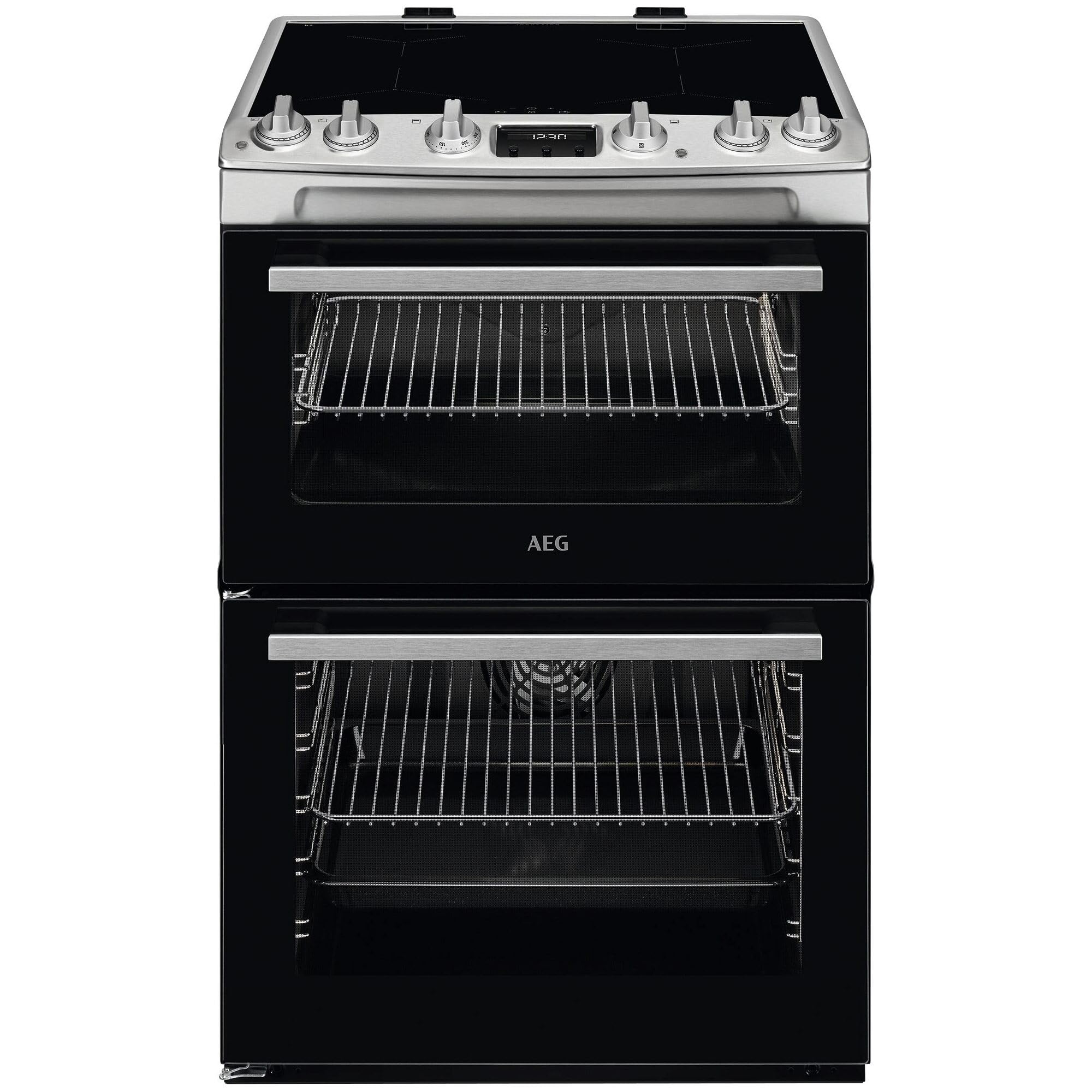Aeg Cix6540acm Induction Electric Cooker With Double Oven, Stainless Steel, A Rated