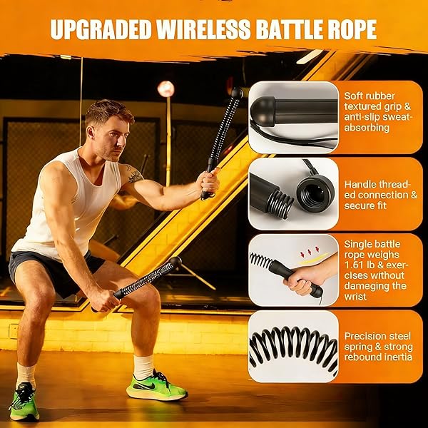 Weighted Ropeless Battle Ropes Steel Spring 5