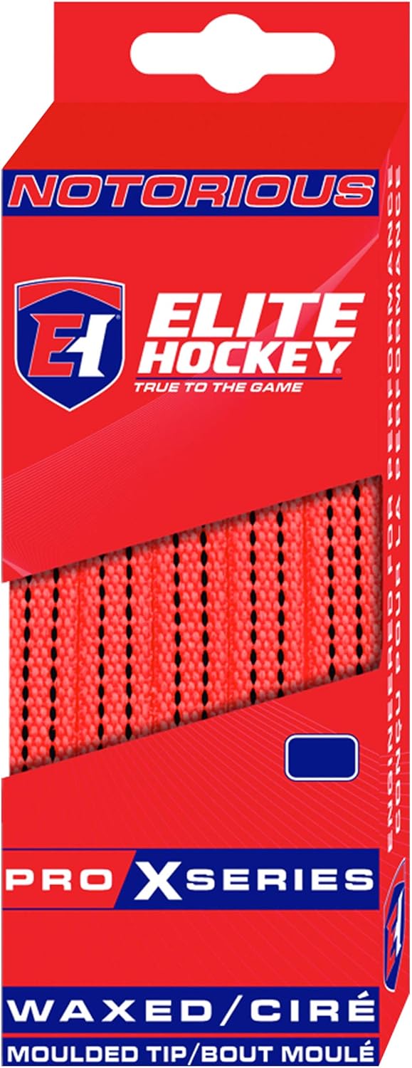 Elite Hockey, Notorious Pro X Series, Waxed Ice Hockey Skate Laces, One Pair (Color/Size Choice) : Sports & Outdoors
