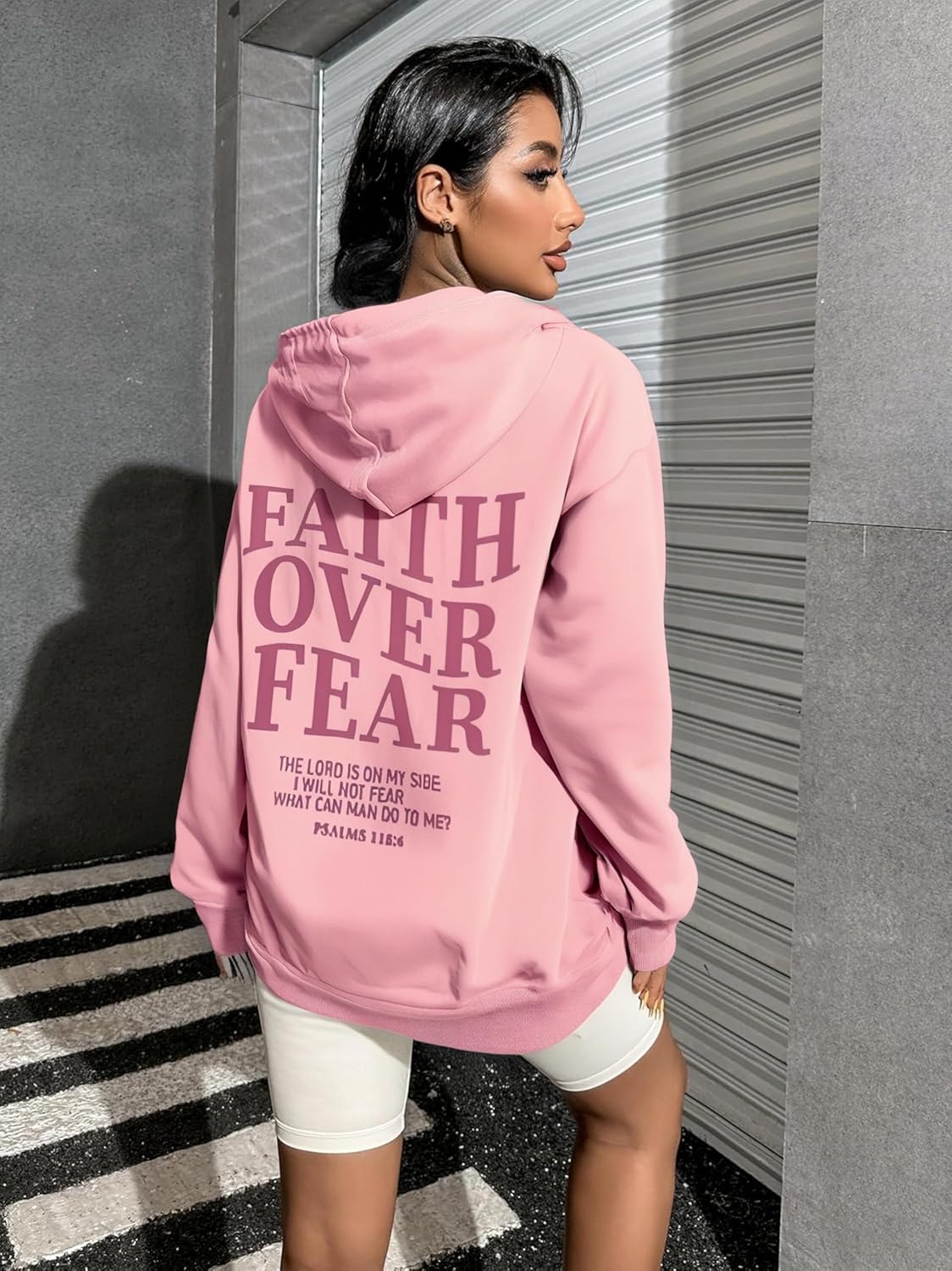 Faith Over Fear Hoodie-Christian Hoodies for Women Christian Religious Sayings Sweatshirts Inspirational Jesus - Image 3