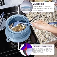 Vista 5 de SplatterDom - Protector contra salpicaduras para ollas y sartenes de 8 y 10 pulgadas (20 y 9.8 in), plegable, ajustable, reversible, apto