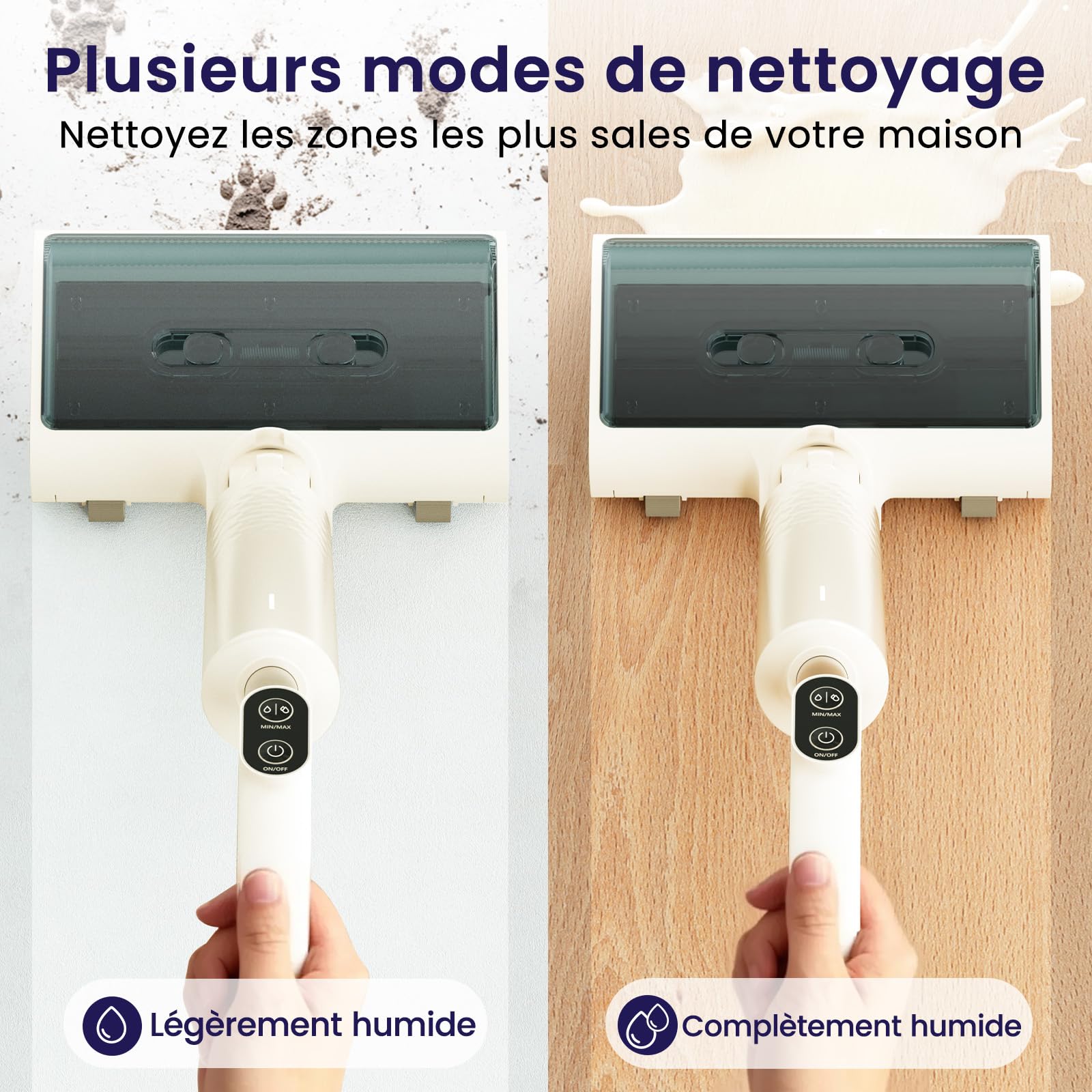 Lefant LS100 Aspirateur Laveur sans Fil, Nettoyeur de Sol Eau et Poussière, 2,65 kg Léger et Puissant, Design Plat 170°, Autonettoyage, Nettoyage des Bords, 60 Min, pour Sols Durs