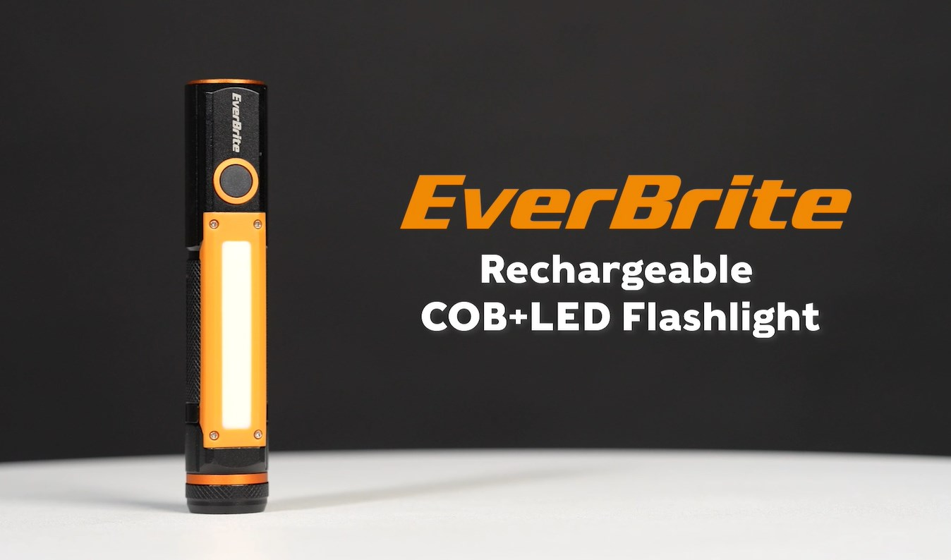 Brighte ELEKIBRUSH＋ EverBrite Rechargeable LED Emergency Flashlight, 500 Lumens Pocket