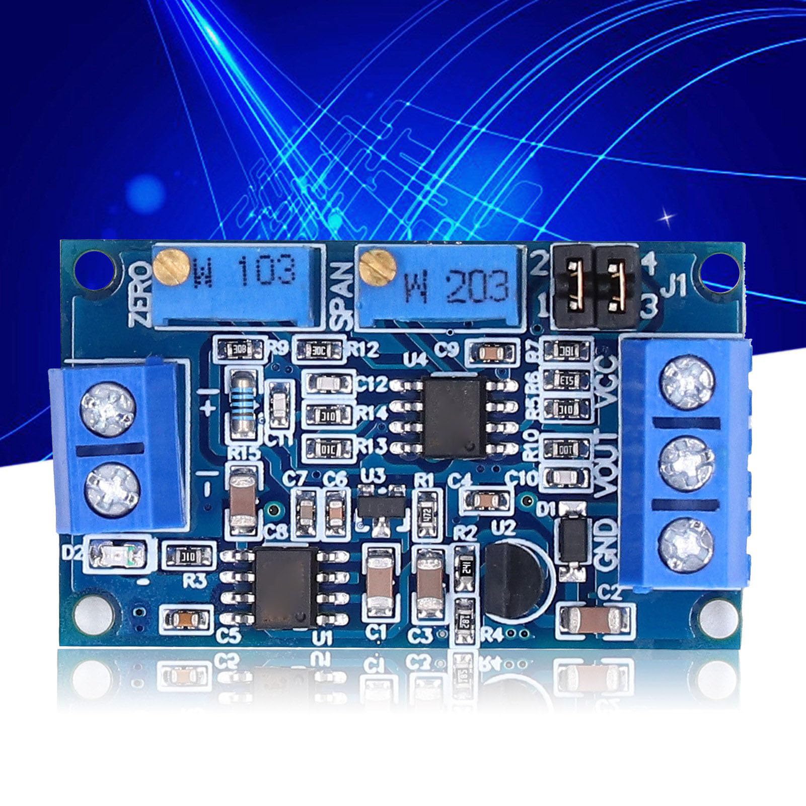 Fafeicy Convertidor de Corriente a Voltaje 4-20mA a 0-3.3V 5V 10V, Módulo de Conversión de Señal Transmisor de Voltaje Grado Industrial 2 Piezas