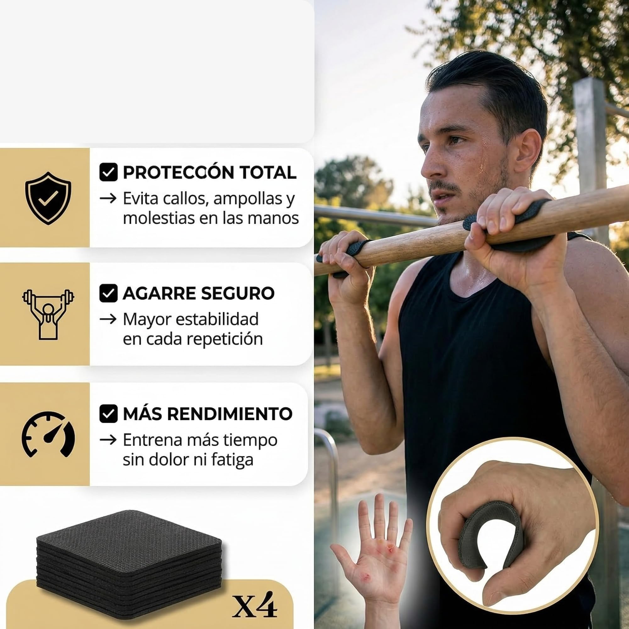 Parallèles callisthénie en bois massif - Barres parallèles antidérapantes 300 kg - Parallettes professionnelles pour pompes, fonds, Handstand - Support d'entraînement en intérieur et extérieur