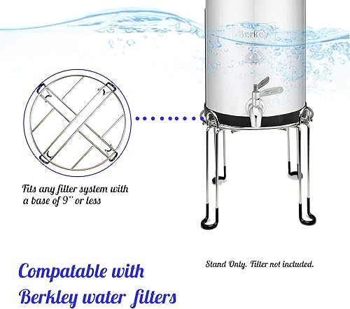 Miniatura 2 de SinMan Soporte para filtro de agua, 8 pulgadas de alto por 9 pulgadas de ancho, se adapta a Berkey y otros filtros de agua de acero inoxidable de