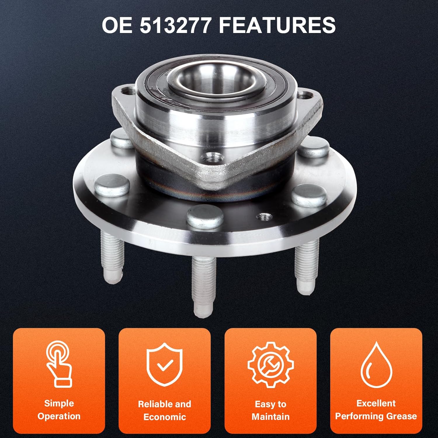 OCPTY New Wheel Hub Bearings Front Rear 6 Lugs w/ABS Compatible for Buick for Saturn for GMC Acadia Denali for Chevrolet 2007-2012 with OE 513277 (Pack of 1)