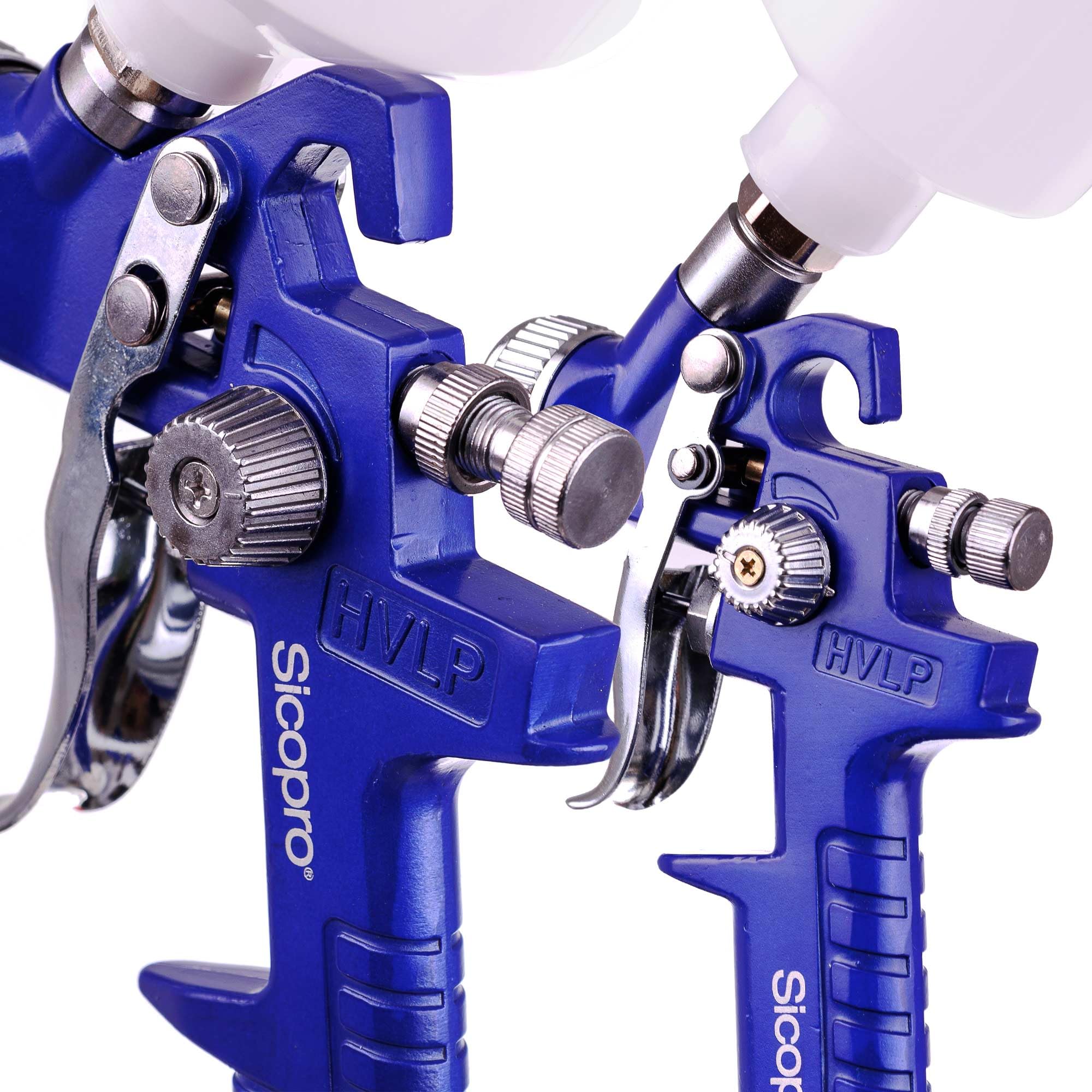 HVLP 0,8 1,4 1,7 mm 2 x H-827 + H-2000P pistola a spruzzo con valigetta in alluminio