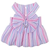 Dog Dresses for Small Dogs Girl, Princess Puppy Dress with D-Ring, Cross-Back Design, Breathable Pet Dog Clothes for Summer Outfit (Purple, XX-Small)