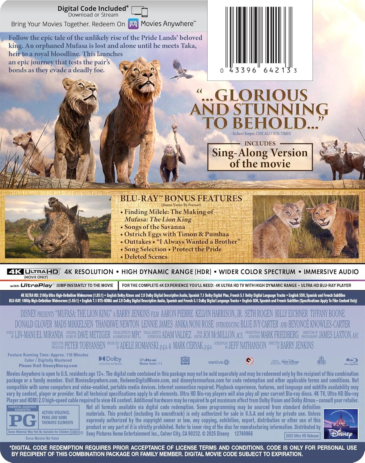 Mufasa: The Lion King (SteelBook, Limited Edition) [4K UHD + Blu-ray] [Region Free]