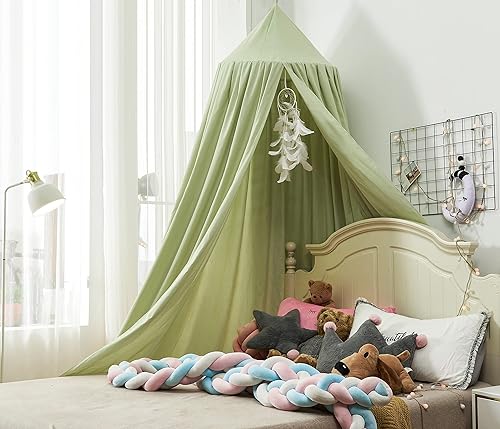 Miniatura 9 de Mengersi Tienda de campaña para niños, cúpula redonda para niños, mosquitera para interiores y exteriores, castillo colgante, decoración de casa,