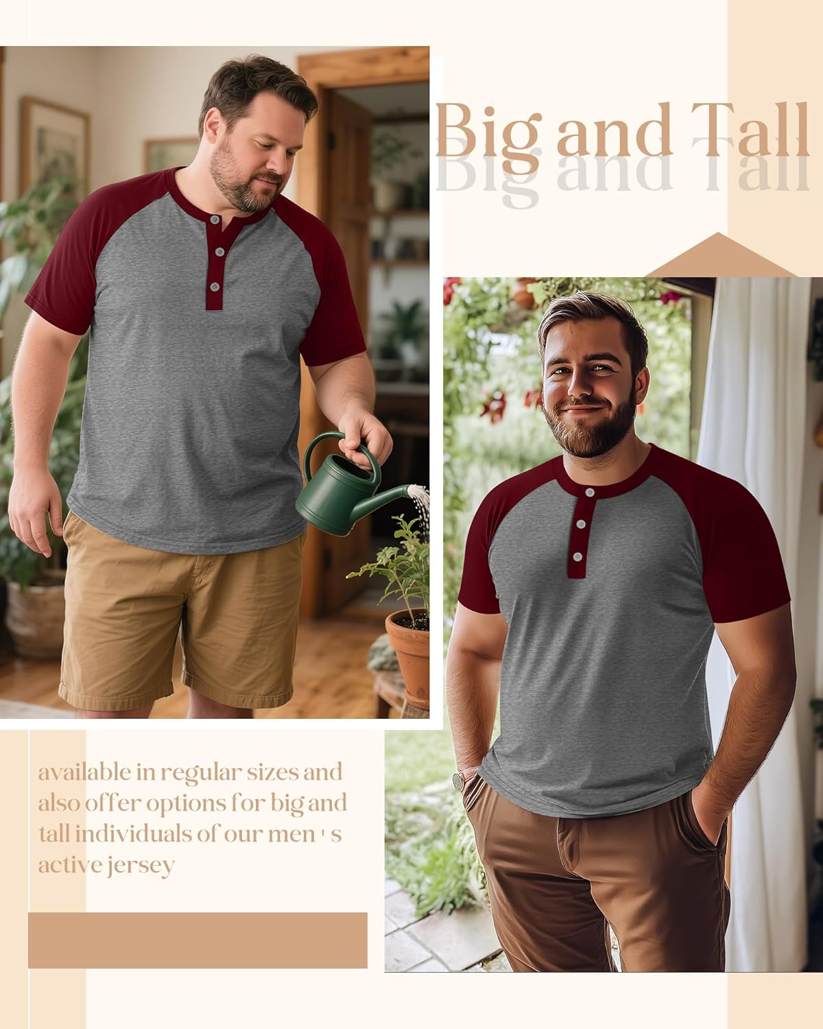 Mens Henley Shirts Raglan Short Sleeve Baseball Tees Casual Slim Fit T-Shirts Color Block Workout Top - Image 7