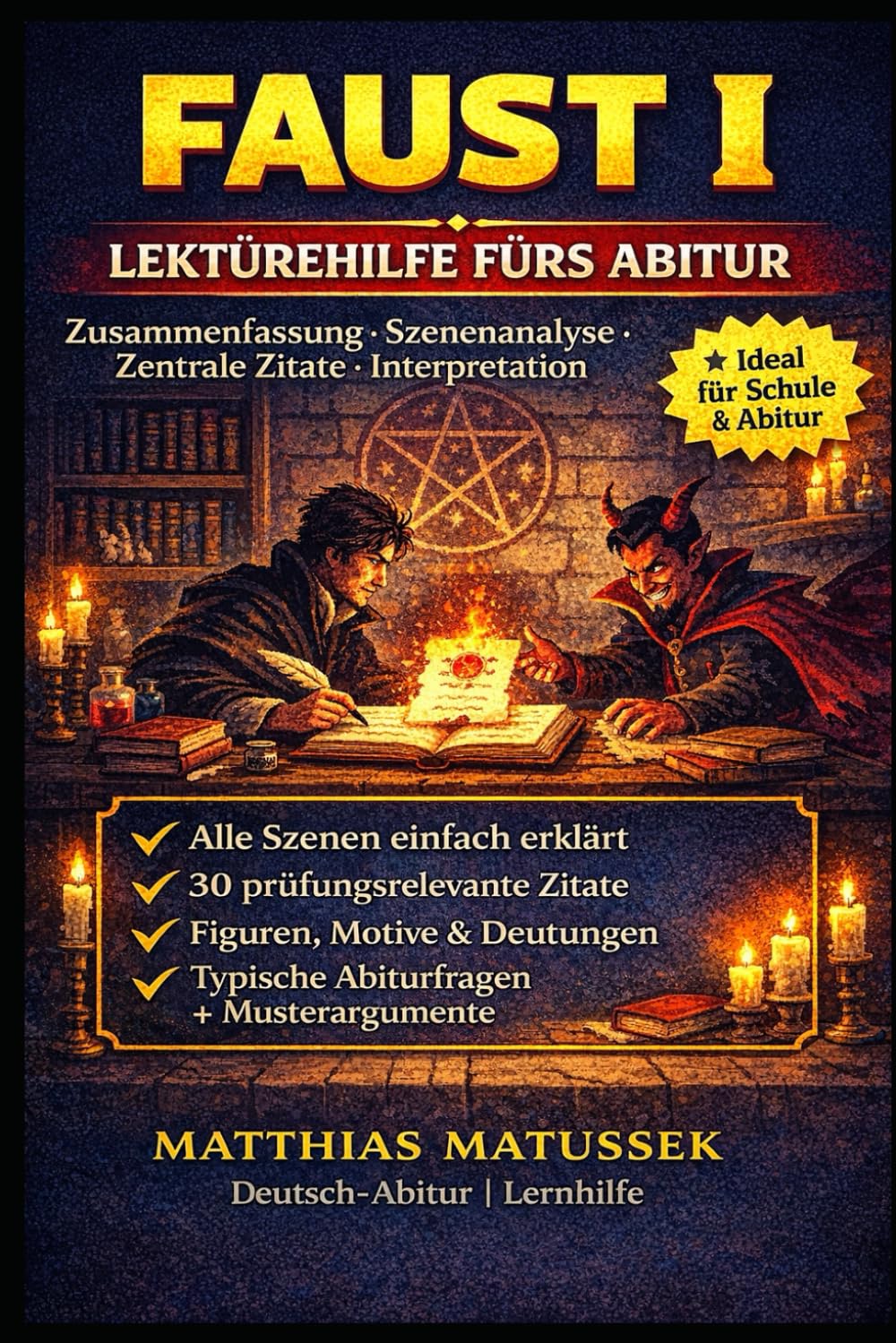 Faust I – Lektürehilfe & Interpretation – Zusammenfassung, Szenenanalyse, zentrale Zitate, Figuren, Motive & Prüfungswissen zu Goethes „Faust – Der ... Teil“: Ideal für Schule, Abitur & Klausuren