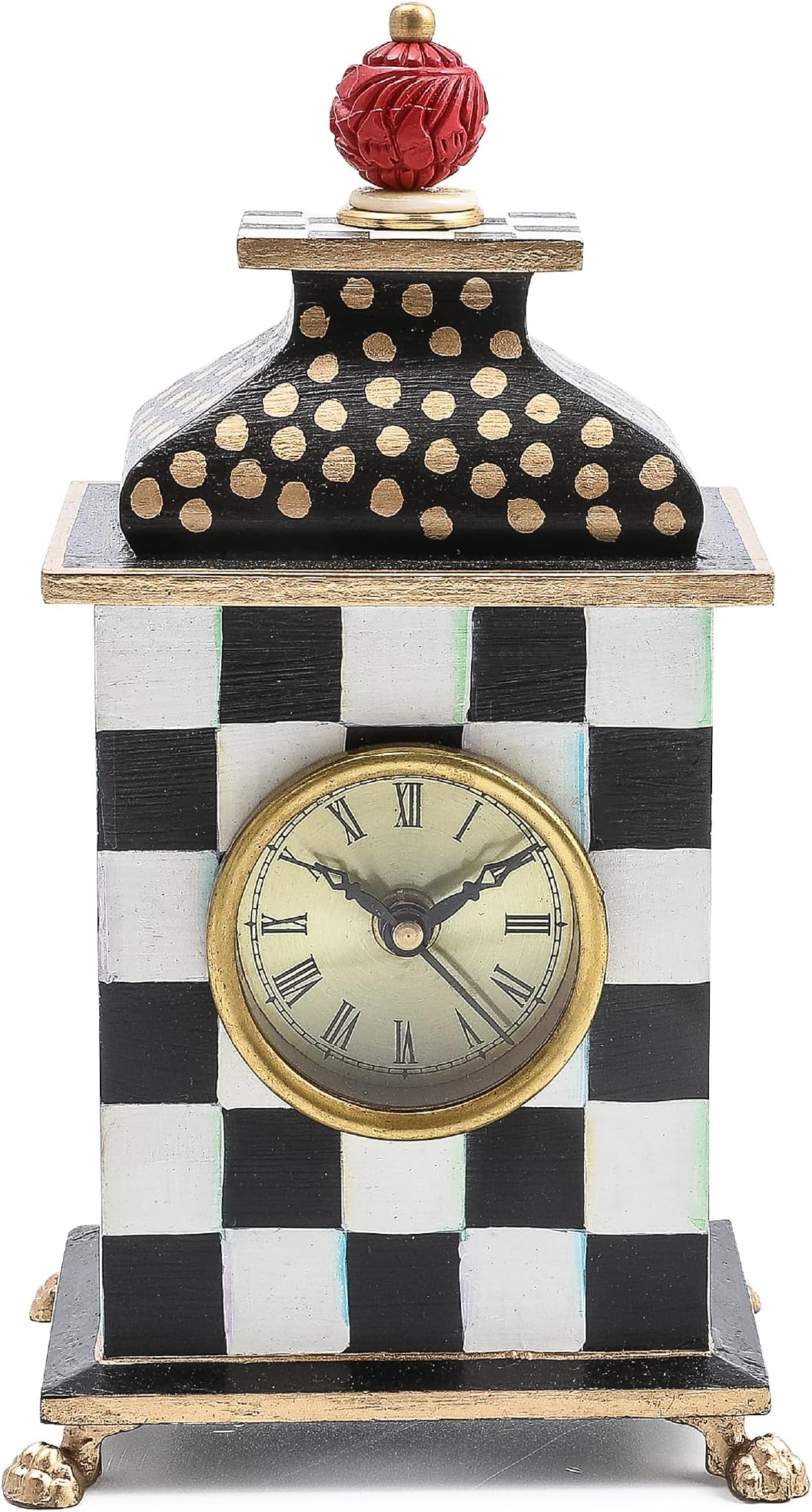 MACKENZIE-CHILDS Courtly Check Desk Clock, Tabletop Clock for Home Decor