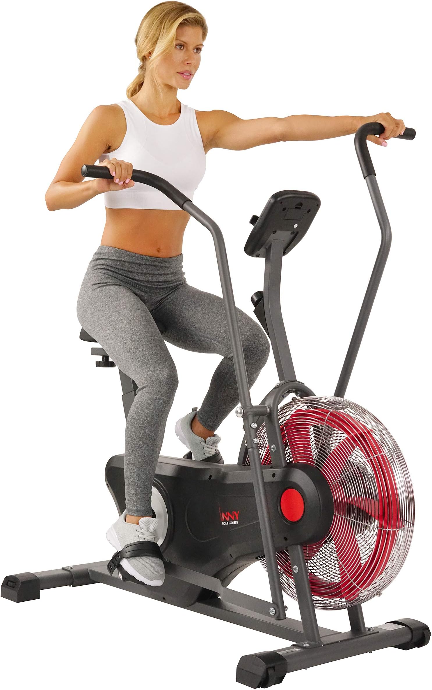Sunny Health & Fitness Air Bike Trainer, Fan Exercise Bike with Unlimited Resistance, Cross Training for Home - SF-B2640