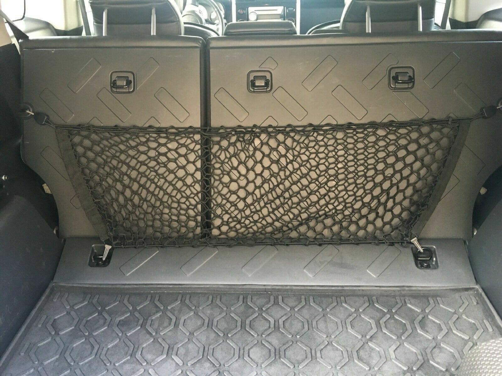 EACCESSORIES EA Rear Trunk Seats Organizer Cargo Net for Toyota FJ Cruiser 2007-2014 – Envelope Style Cargo Net for SUV - Premium Mesh Car Trunk