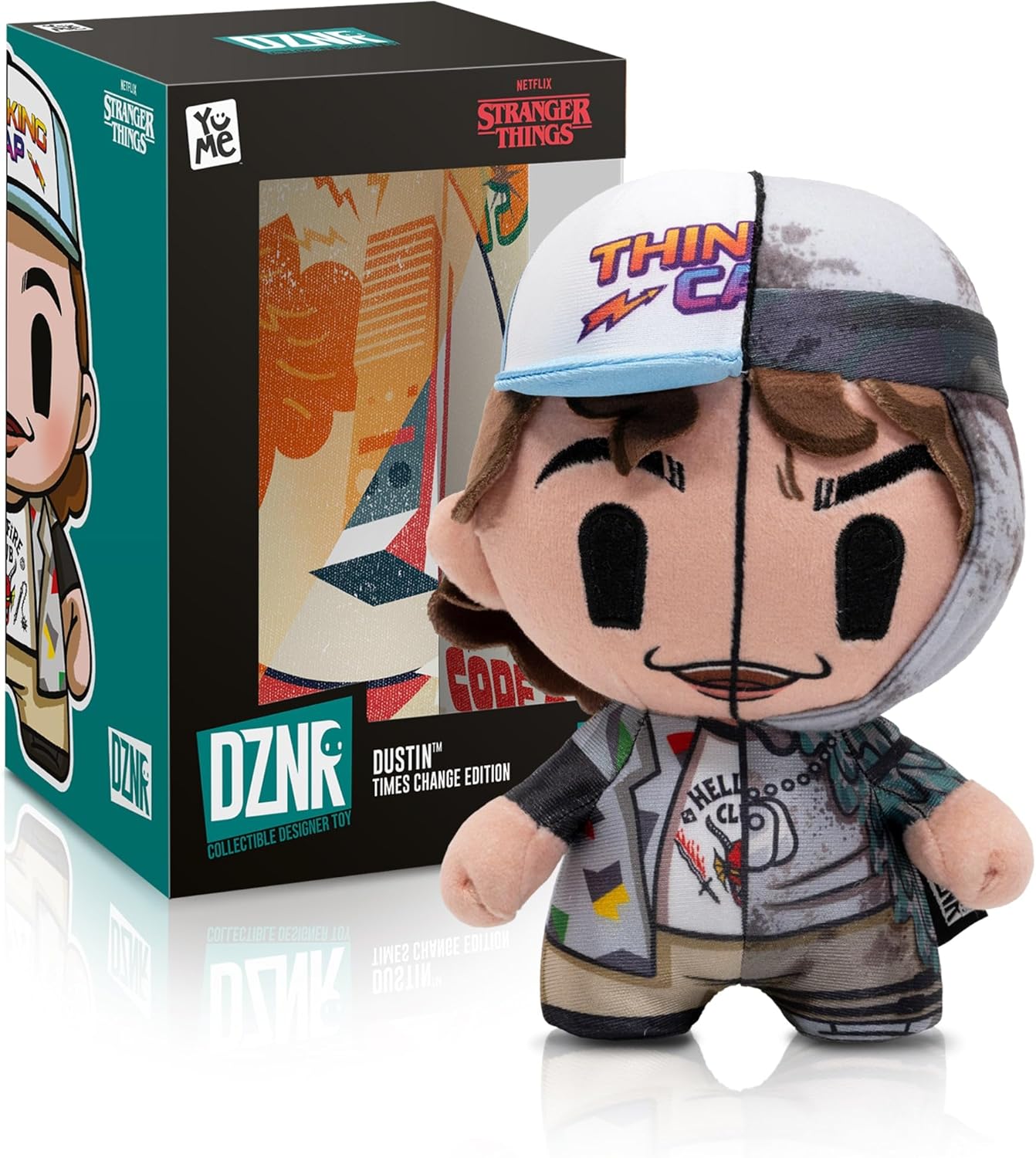 YuMe DZNR Stranger Things Dustin Plush – 7” Limited Edition Netflix Collectible, Self-Standing Split Design Plush Toy in Display Box, Gift for Fans, Kids & Adults | Collect All 4