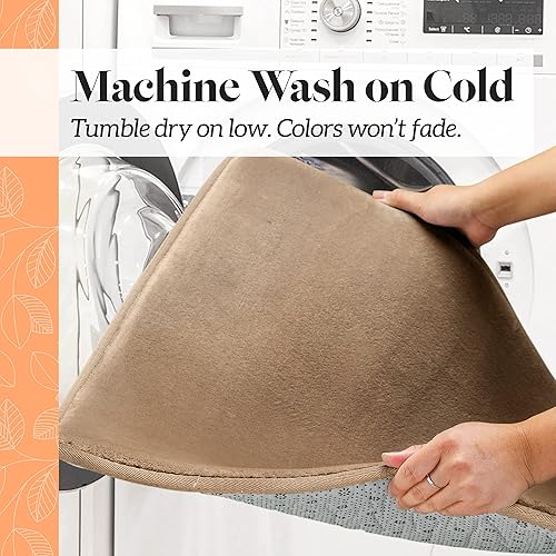 Miniatura 2 de Genteele - Tapetes de baño antideslizantes, color beige, 17 x 24 pulgadas y de secado rápido, alfombras de espuma viscoelástica