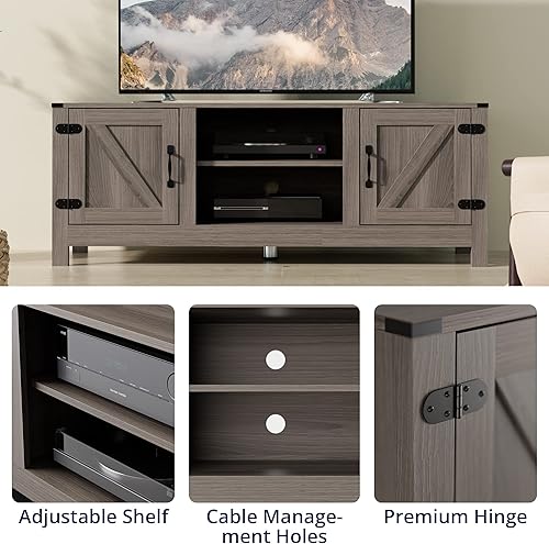 Miniatura 5 de Cozy Castle Farmhouse - Soporte de TV moderno para TV de 5560 pulgadas centro de entretenimiento para televisores de hasta 60 pulgadas consola