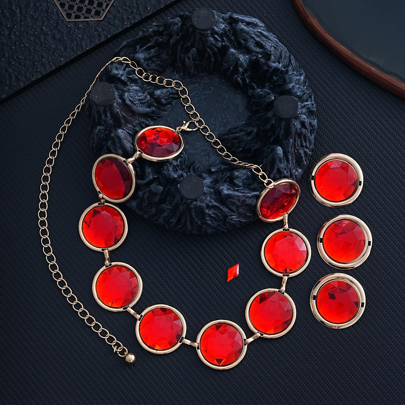 5Pcs Halloween Cosplay Waist Belt for Women, Acrylic Gems Rhinestone Belts with Adjustable Chain - Image 3