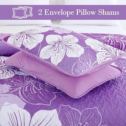 Miniatura 153 de DJY Juego de edredón de 3 piezas, tamaño Queen, con patrón floral amarillo, elegante colcha bohemia con 2 fundas de almohada, juego de ropa de cama