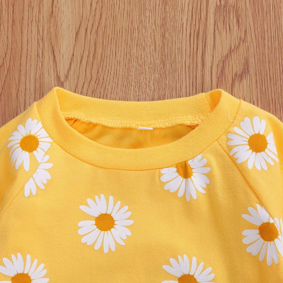 3Pcs Baby Girl Outfits Daisy Sweatshirt + Pants + Headband Infant Fall Winter Clothes thumbnail