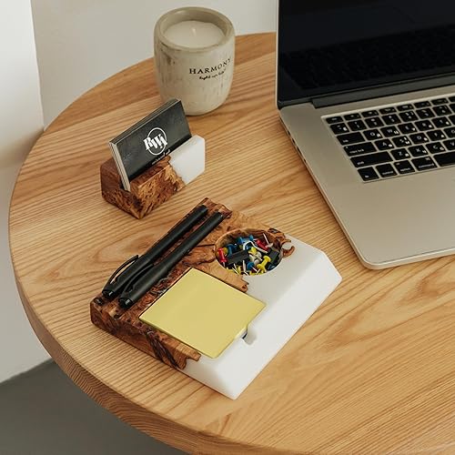 Vista 3 de RWA Luxury Business Card Holder for Desk – Elegant Business Card Organizer for Men Women – Slim Card Display Stand Index Credit Card Holder for