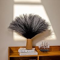 Vista 5 de 10 tallos de hierba de las pampas negra decorativa – 17.7 pulgadas de hierba de las pampas artificial, ramo de hierba de las pampas artificial