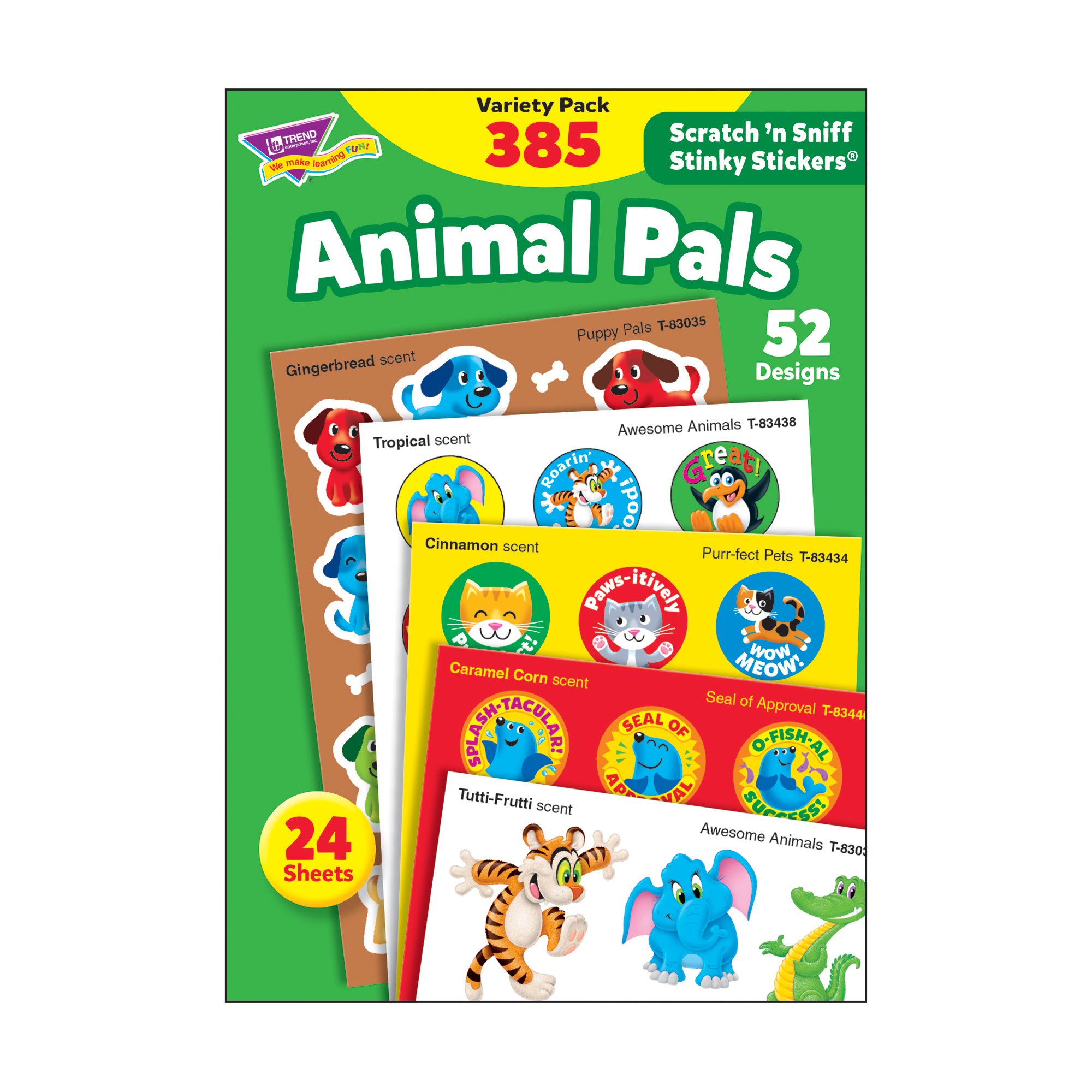 Trend EnterprisesT-83915 Animal Pals Variety Pack Stinky Sticker (Pack of 385)