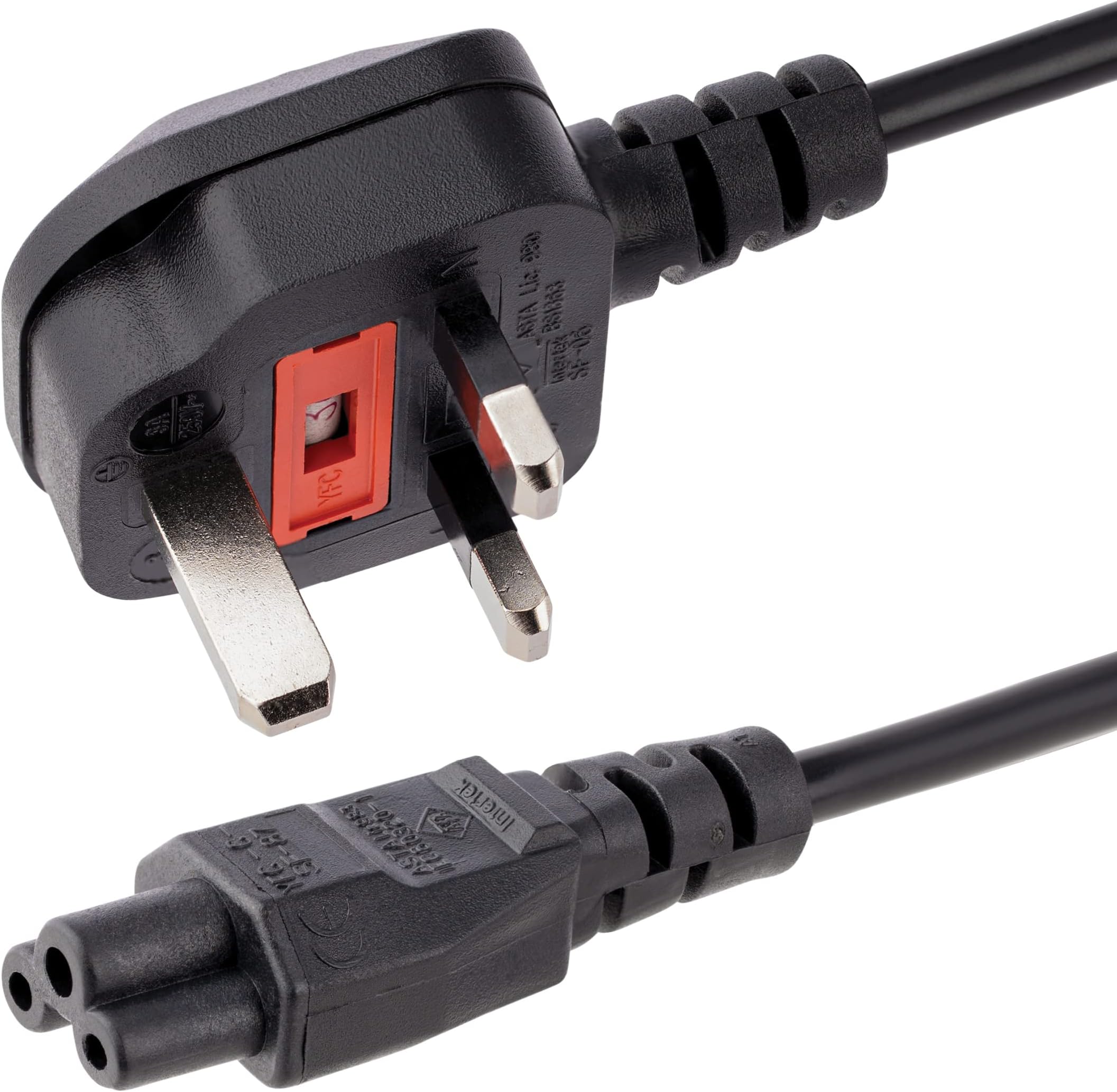 StarTech.com PXTNB3SUK1M 1m Laptop Power Cord - 3 Slot for UK - BS-1363 ...