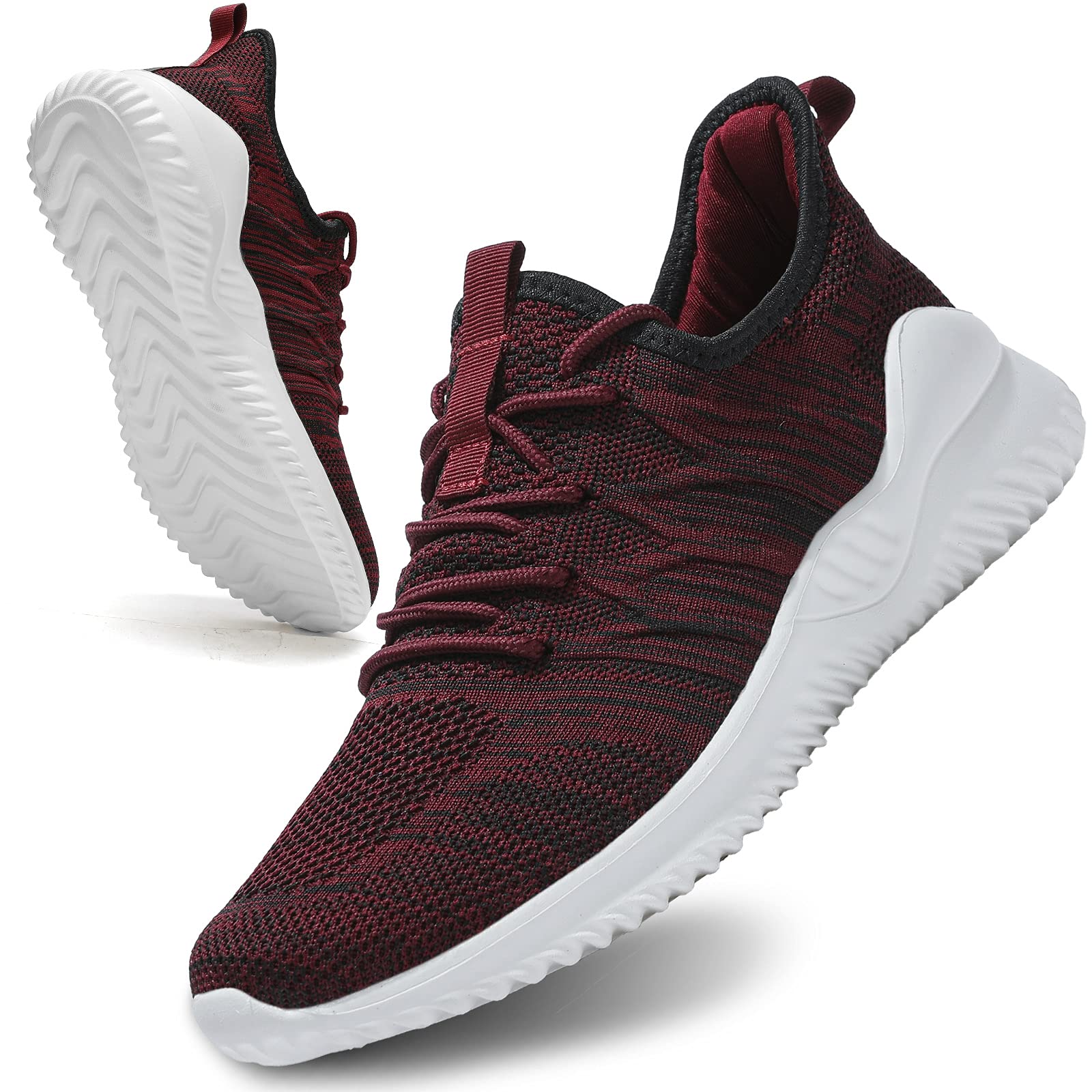 Socviis Mens Slip On Running Shoes Athletic Walking Trainers Lightweight Breathable Mesh Tennis Sneakers