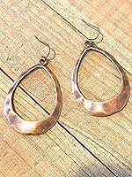 Vista 3 de Pendientes colgantes grandes de cobre con forma de lágrima Sundance Dreams Designs