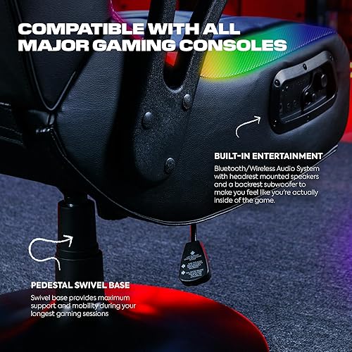 Miniatura 20 de X Rocker PC Computer Gaming Desk Chair, Built-in Audio, College Dorm Essentials for Guys and Girls, Bedroom, Dorm Room Essentials, Foldable, Gifts