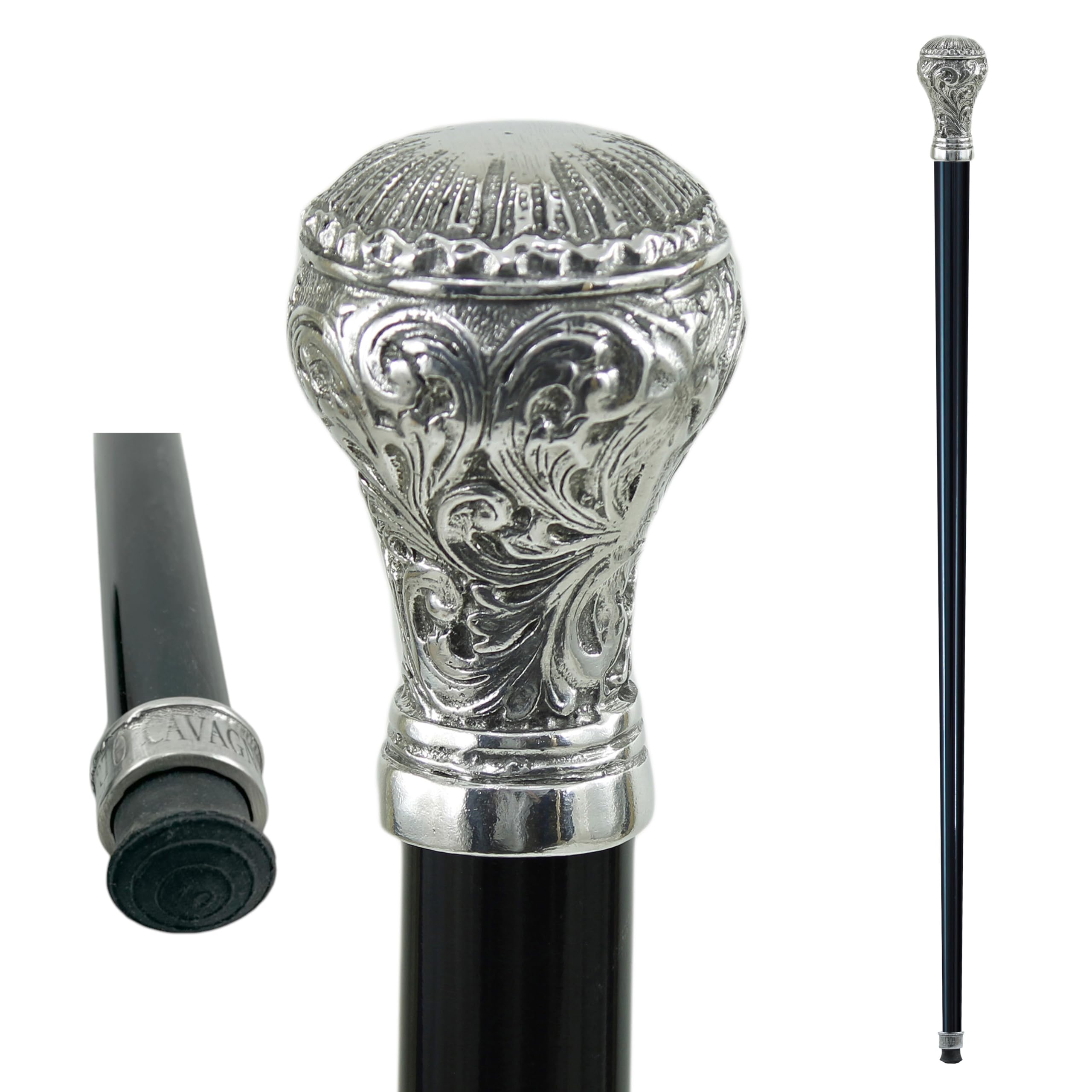 Bastón de paseo 97 madera para hombre y mujer elegante para ceremonia hecha a mano en Italia original CAVAGNINI (marrón, palo Liberty redondo V.)