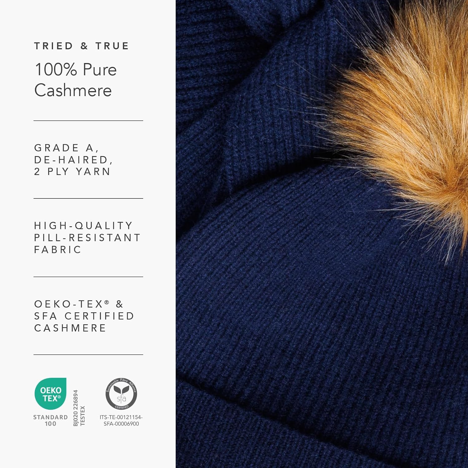 Fishers Finery Women's 100% Cashmere Pom Hat and Glove Set; with Gift Box