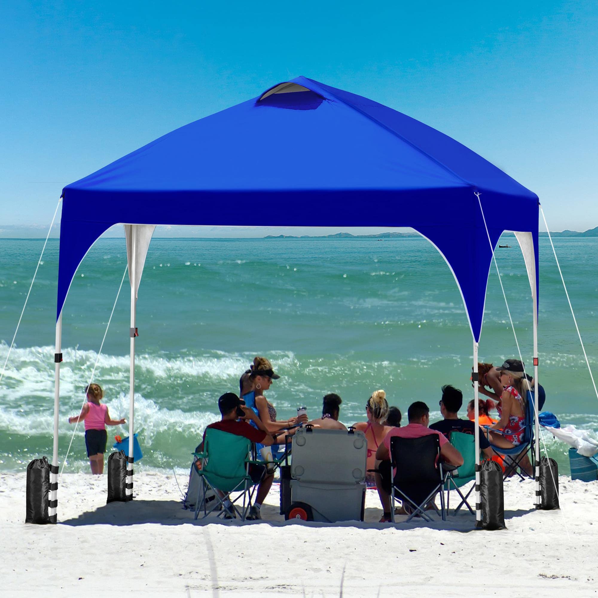 Yaheetech Gazebo Giardino 3x3 M Impermeabile Pieghevole Tendone Ferro Tela Oxford Beige