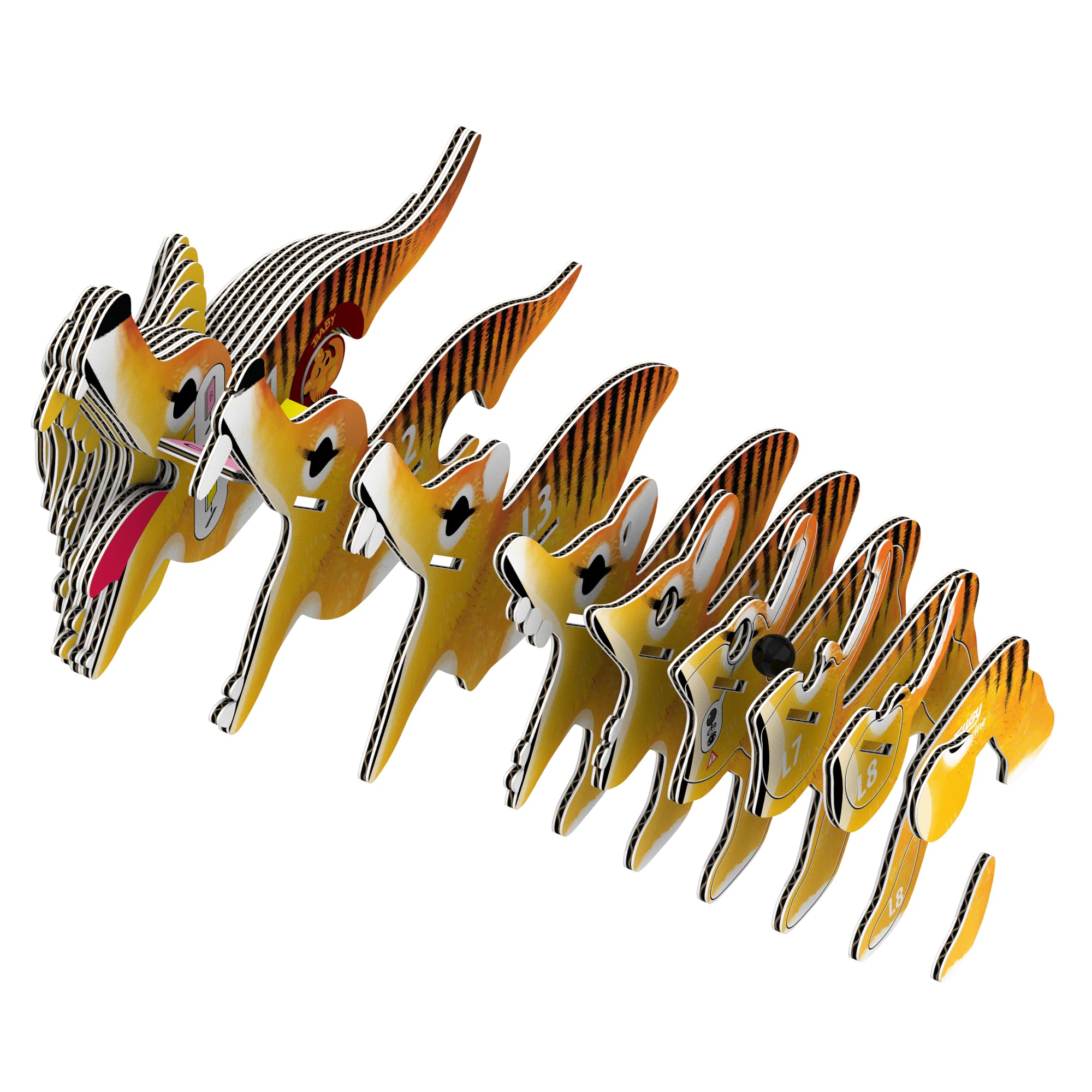 EUGY Tasmanian Tiger 3D Model Craft Kit, Orange, Small - Image 4