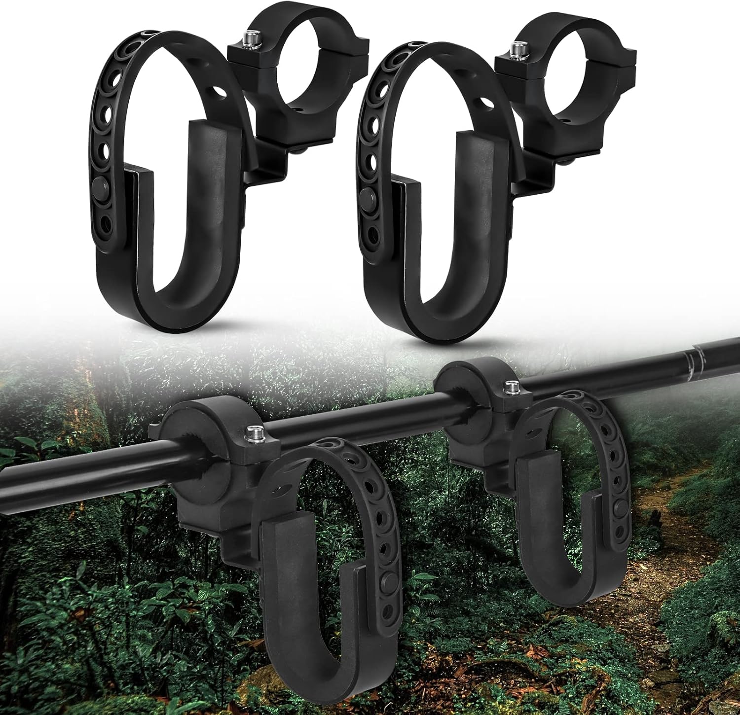 UTV Gun Holder and Gun Rack, BESTZHEYU 2 PCS UTV Gun Holder Shovel Mount Bow &Utility Racks Fit for 1-2'' Round Roll Bar Compatible with Polaris RZR Ranger Can AM Honda Kawasaki Snowmobile : Automotive
