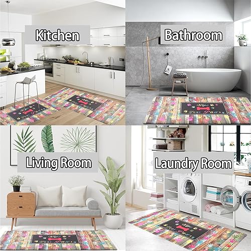 Miniatura 7 de Puppy Paws - Tapete de cocina 2 piezas acolchado antifatiga, 17.3 x 30 pulgadas + 17.3 x 59 pulgadas, impermeable, antideslizante, ergonómico,