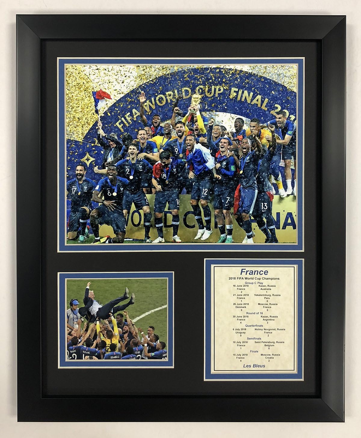 Legends Never Die France - 2018 FIFA World Cup Champions - Framed 12"x15" Double Matted Photos