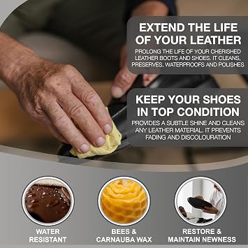 2 Shoe Brush Set & Black Polish - Traditional Wooden Handle Brushes For Cleaning, Polishing Leather Shoes & Boots, Buffing, Soft & Stiff Bristles (Shoe Brushes & Polish)