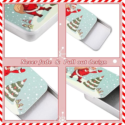 Miniatura 4 de Peryiter 10 latas de menta de Navidad, latas de caramelo de menta, regalo divertido de caja de metal para regalos para adultos, niños y adolescentes