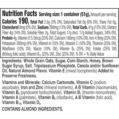 Miniatura 2 de Honey Nut Cheerios Heart Healthy Cereal in a Cup cereales sin gluten con avena integral tazas de cereales de una sola porción 18 onzas paquete de 12