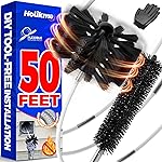 Holikme 50Feet Dryer Vent Cleaner Kit - Flexible Lint Brush with Drill Attachment, Extends up to 50Feet for Fireplace Chimney & Dryer Vent Cleaning,Use with or Without a Power Drill