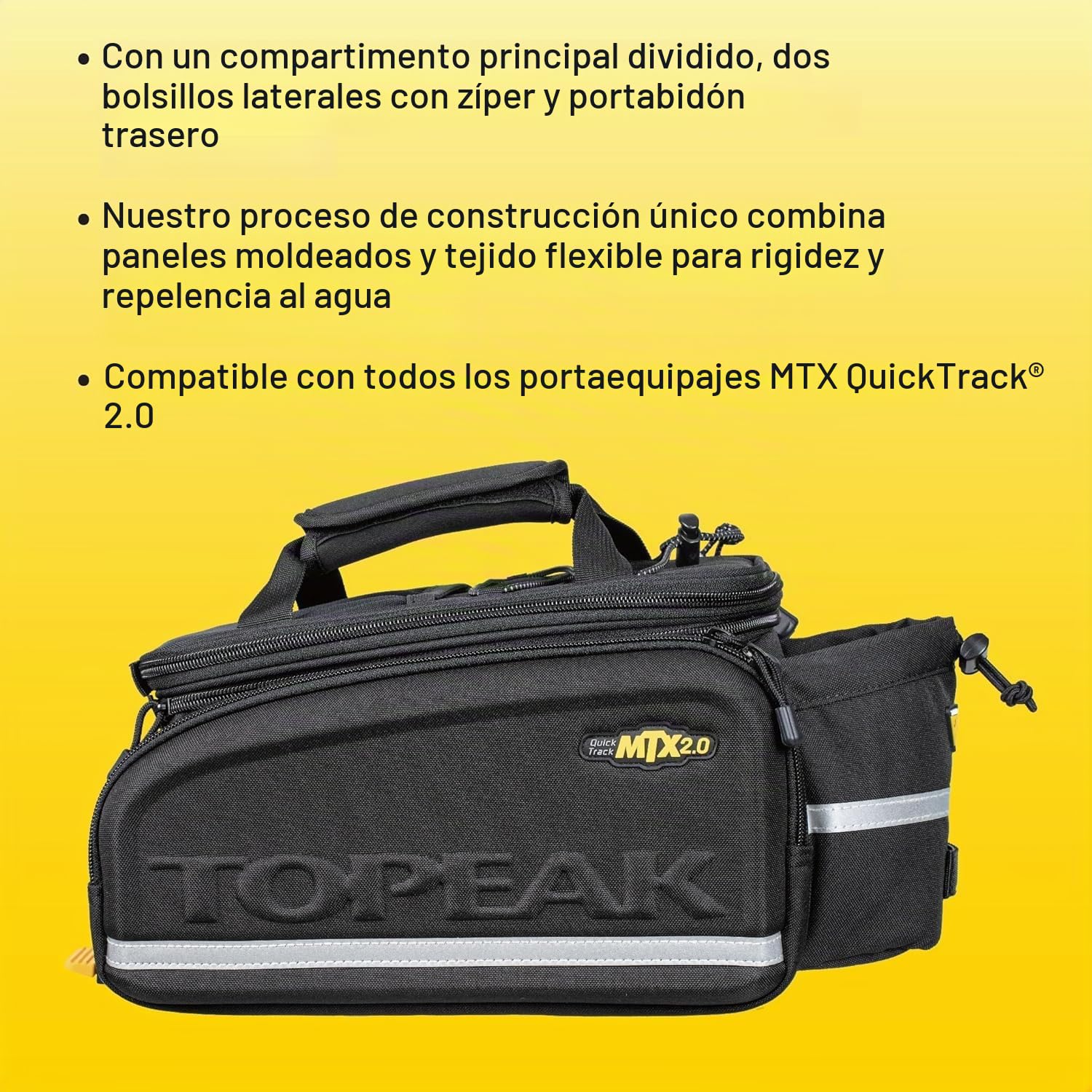 Topeak MTX 2.0 TrunkBag DX - Bolsa para Maletero de Bicicleta, Parte Superior expandible, Color Negro