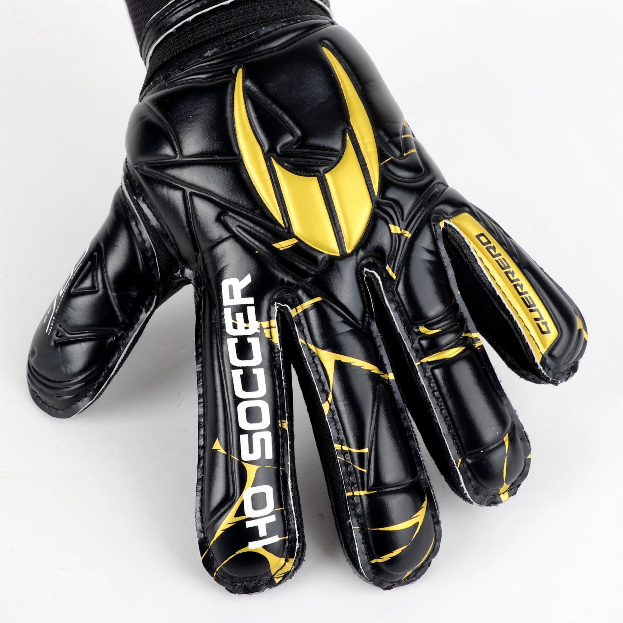 HO Soccer Guerrero Primary Protek Golden Team Guantes Portero con Protecciones Extraíbles Negro/Dorado 8