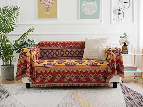 Miniatura 5 de LORRIARD Southwestern Aztec - Manta bohemia para sofá, diseño tribal navajo del suroeste, decoración de pared con flecos bohemios, 50 x 70 pulgadas