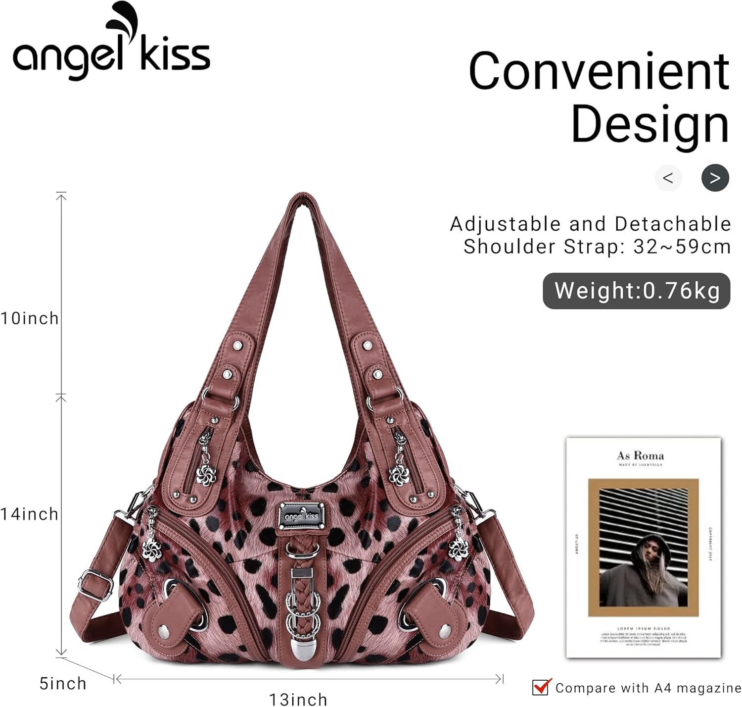 Angelkiss Hobo Purses and handbags for Women Satchel Handbag Women Purses Large Daily Shoulder Bags | Purses, handbags, Handbag, Women Purses, Large, Daily - Image 4